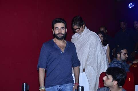 Big B and Shekhar Ravjiani at the launch of Hanuman Chalisa Album