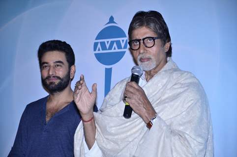 Amitabh Bachchan was seen interacting with the audience at the Launch of Hanuman Chalisa Album