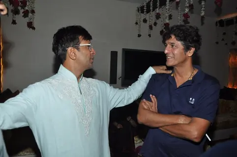 Javed Jaffrey with Chunky Pandey
