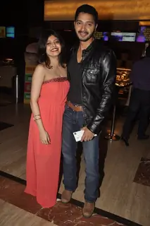 Shreyas Talpade with his wife at the Premiere of Poster Boyz