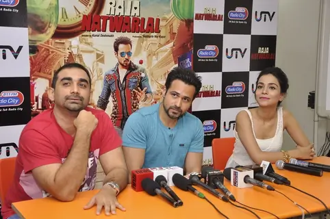 Kunal, Emraan and Humaima addressing the media at the Radio premier of 'Raja Natwarlal'