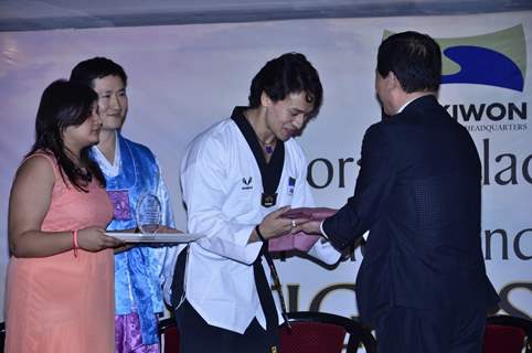 Tiger Shroff being felicitated at the Kukkiwon Award Ceremony