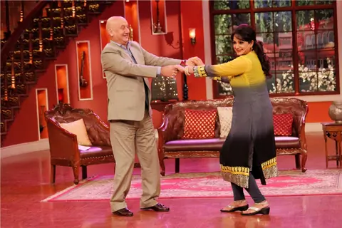 Anupam Kher performs with Buaji on Comedy Nights With Kapil