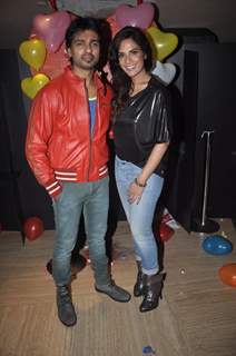 Richa Chadda and Nikhil Dwivedi pose for the camera at the Trailer Launch of Tamanchey