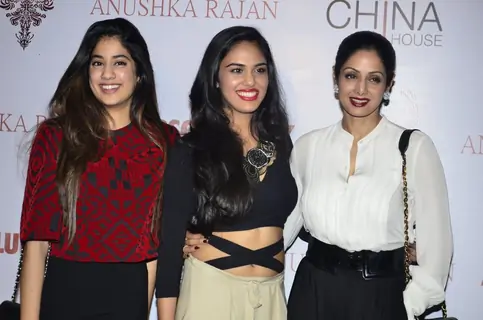 Anushka Ranjan poses with Sridevi and Jahnavi Kapoor