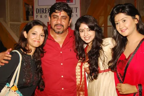 Rajan Shahi' with Adaa Khan, Neha Sargam and Kanchi Singh at the celebration