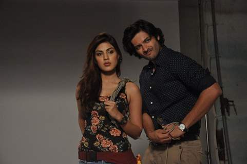 Rhea Chakraborty and Ali Fazal at the 'Sonali Cable' Poster Shoot