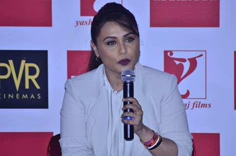 Rani Mukherjee addresses the media at the Launch of Mardaani Anthem