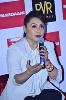 Rani Mukherjee addresses the media at the Launch of Mardaani Anthem