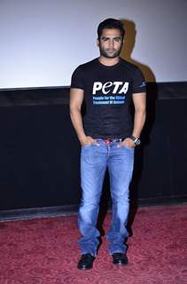 Sachin Joshi poses for the media at the Launch of Peta Ad on the Occasion of his Birthday