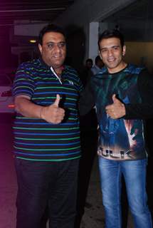 Sajid- Farhad poses for the media at the Special screening of Entertainment