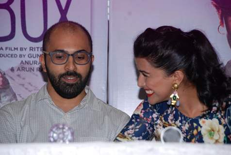 Nimrat Kaur was seen interacting with a guest at the DVD Launch of Lunchbox