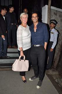 Arjun Rampal poses with a friend at Nido