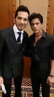 Nitin Mirani poses with Shah Rukh Khan at the Launch of King Khan's &quot;Royal Estate&quot;