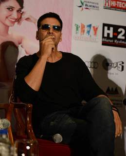 Akshay Kumar was snapped engrossed in deep thought at the Promotions of Entertainment in Delhi