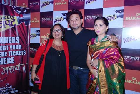 Swapnil Joshi poses with Swapna Waghmare Joshi and Shruti Marathe at the Premier