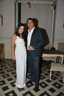 Amy Billimoria with her husband at Shama Sikander's Birthday Bash