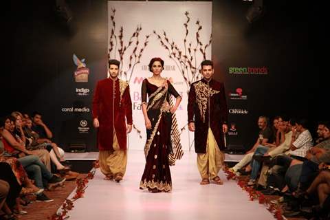 Models showcase the designs at the Bangalore Fashion Week Day 1