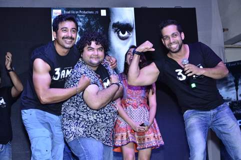 Rannvijay, Kavin and Salil show off their muscles at the Trailer Launch of 3 AM