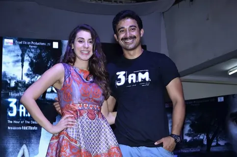 Rannvijay and Anindita pose for the media at the Trailer Launch of 3 AM
