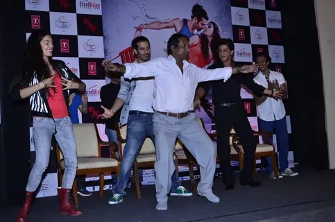 Shah Rukh performs with a fan at the Promotion of Mad About Dance