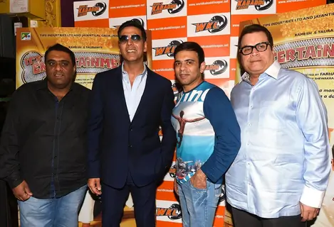 Ramesh Taurani, Akshay Kumar and Sajid- Farhad at the Launch of World kabaddi League in London