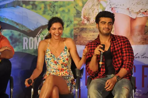 Deepika Padukone share a moment of laughter at the Song Launch of Finding Fanny