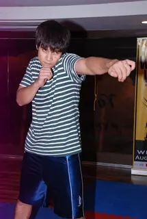 Vivaan Shah gives a boxing pose for the camera