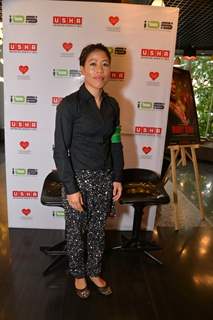 Mary Kom poses for the cameras at The Hab promoted by Usha International