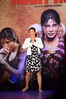 Mary Kom greets the audience at the Music Launch