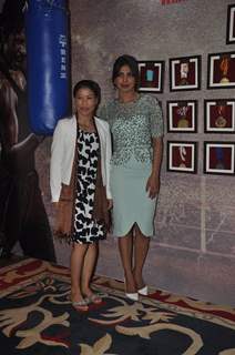 Priyanka Chopra and Mary Kom pose for the media