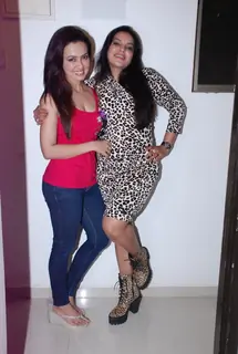 Sana Khan poses with Mansi Pritam at her Birthday Bash