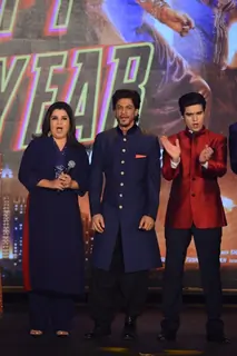 Farah Khan, Shah Rukh Khan and Vivaan Shah at the Trailer Launch of Happy New Year