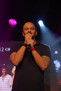 Rohit Sheety addresses the students at the Promotions of Singham Returns