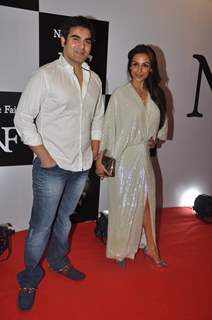 Malaika Arora Khan and Arbaaz Khan pose for the media at the Birthday Bash cum Launch