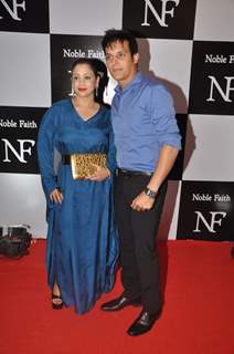 Jimmy Shergill was snapped with wife at the Birthday Bash cum Launch