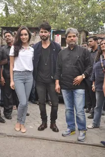 Shahid Kapoor, Shraddha Kapoor and Vishal Bharadwaj at the Promotion of Haider