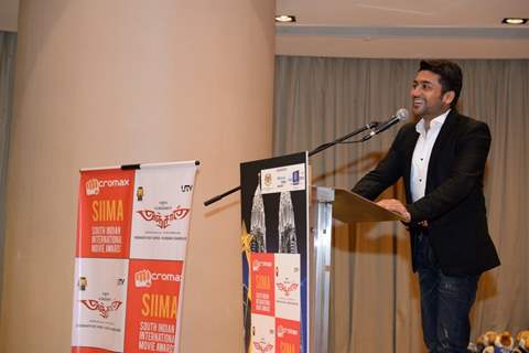 Surya addresses the SIIMA Press Meet at Malaysia