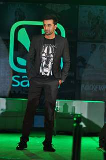 Ranbir Kapoor poses for the media at the Endorsement Launch of Saavn in India