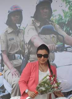 Rani Mukherjee snapped with a Bouquet of flowers