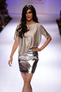 Kriti Sanon walks the ramp for River Island at the Lakme Fashion Week Winter/ Festive 2014 Day 2