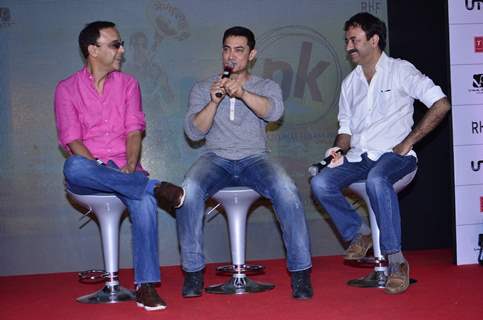 Aamir Khan was spotted interacting with the audience at the Second Poster Launch of P.K.