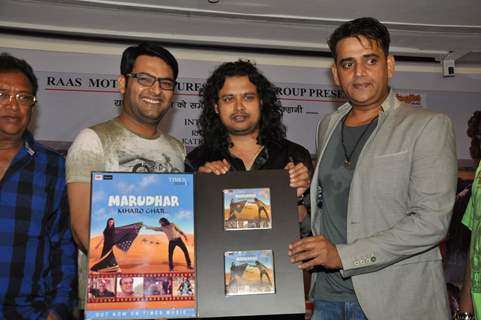 Raja Hasan, Ravi Kissen and Kapil Sharma unveil the Album of Marudhar at the Launch