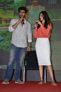 Arjun Kapoor and Deepika Padukone addresses the media at the Song Launch of Finding Fanny