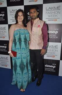 Urvashi Sharma and Sachin Joshi were at the Lakme Fashion Week Winter/ Festive 2014 Day 3