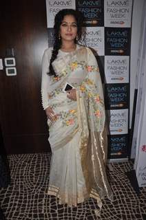 Sharbani Mukherjee was at the Lakme Fashion Week Winter/ Festive 2014 Day 3
