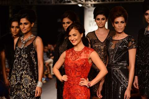 Elli Avram walks the ramp for Miss Selfridge at the Lakme Fashion Week Winter/ Festive 2014 Day 5