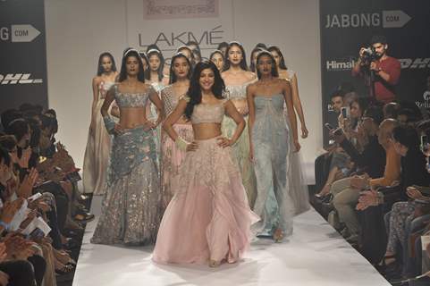 Shruti Hassan walks the ramp for Shehlaa at the Lakme Fashion Week Winter/ Festive 2014 Day 5