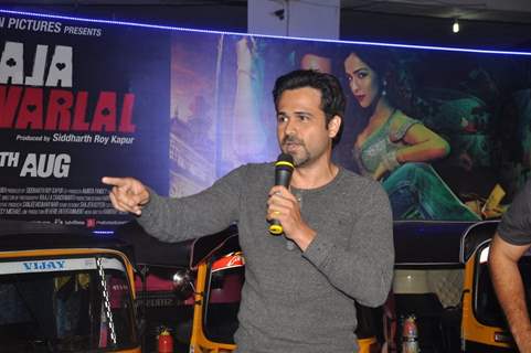 Emraan Hashmi interacts with the Rickshaw Drivers at the Special Screening of Raja Natwarlal