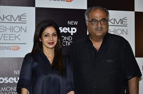 Sridevi and Boney Kapoor were at the Lakme Fashion Week Winter/ Festive 2014 Day 6